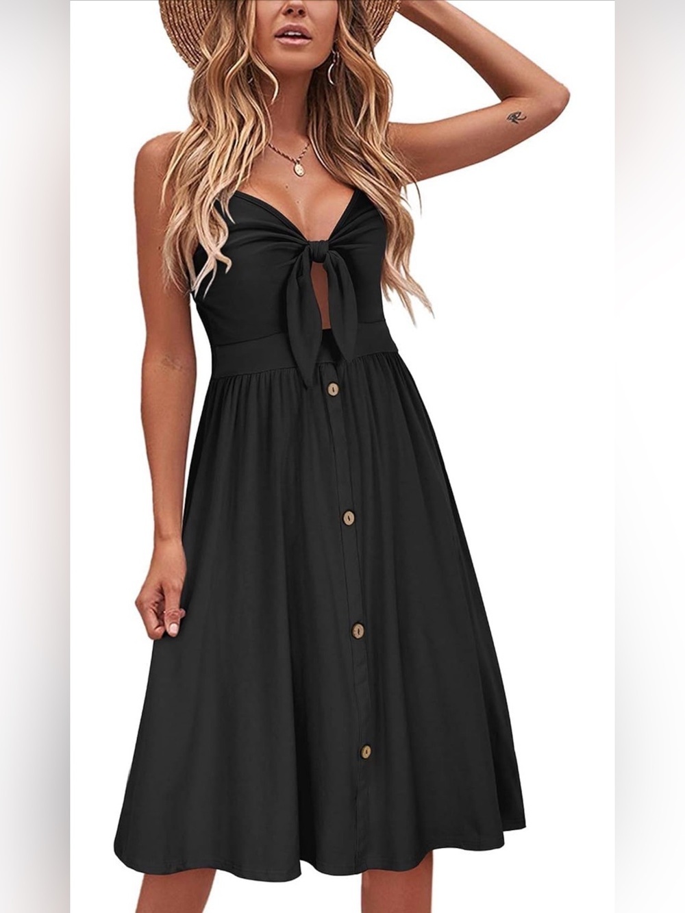 🆕Women's Tie-Front Midi Dress